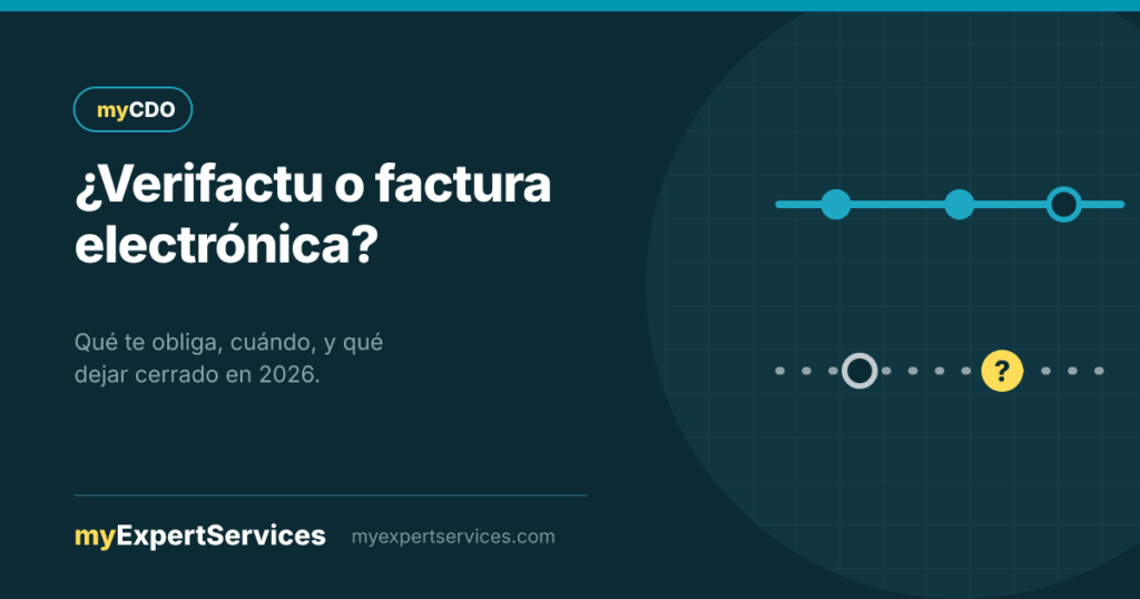 Dos líneas de tiempo paralelas con hitos en turquesa y amarillo sobre fondo turquesa oscuro, marca myCDO